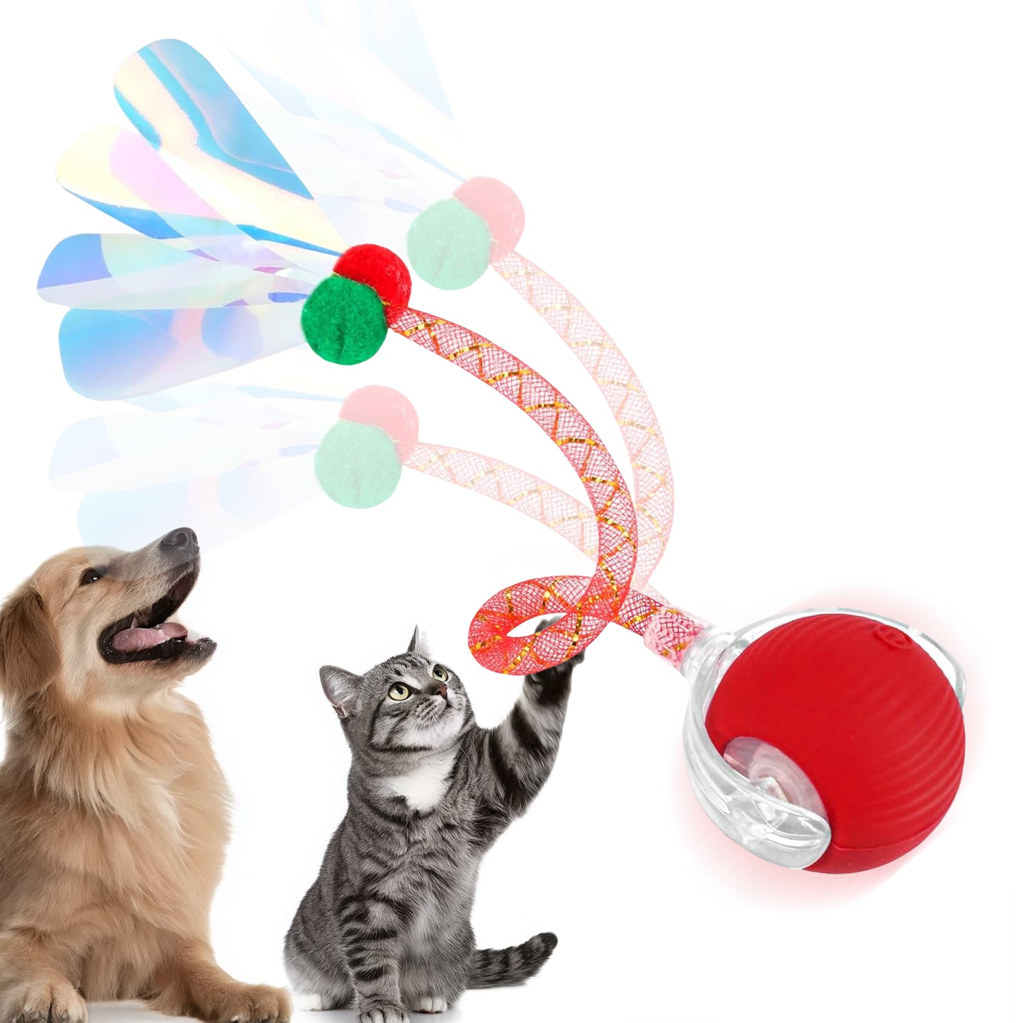 LaserPlay Pro Interactive Cat & Dog Ball — 3-Mode Auto-Moving with LED, 6 Colors | US Stocked