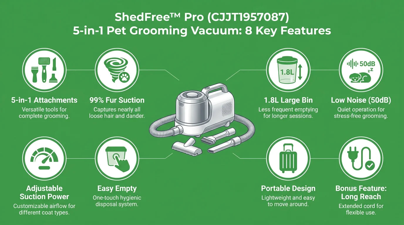 ShedFree Pro 8-Feature Infographic