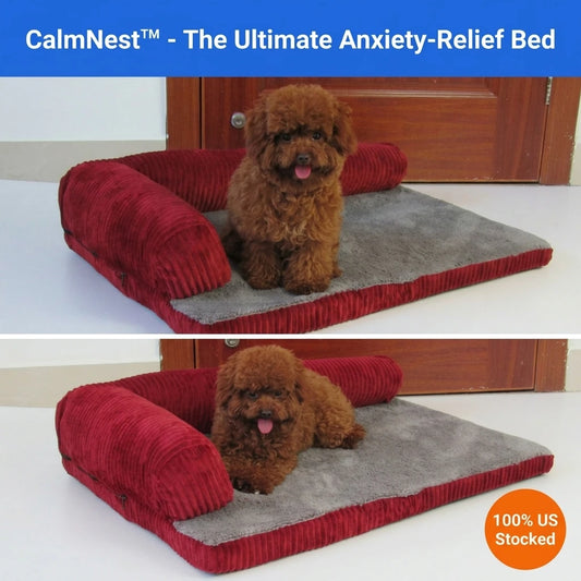CalmNest Calming Dog Bed - Anti Anxiety Donut Pet Bed for Small Medium Large Dogs