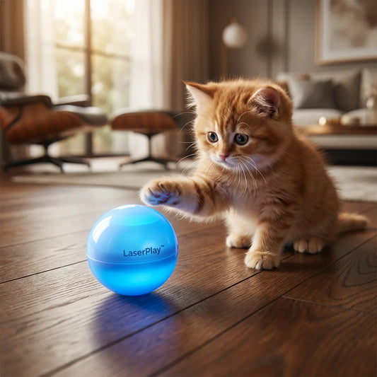 LaserPlay Interactive Cat Toy - Automatic Rolling Ball with LED Light