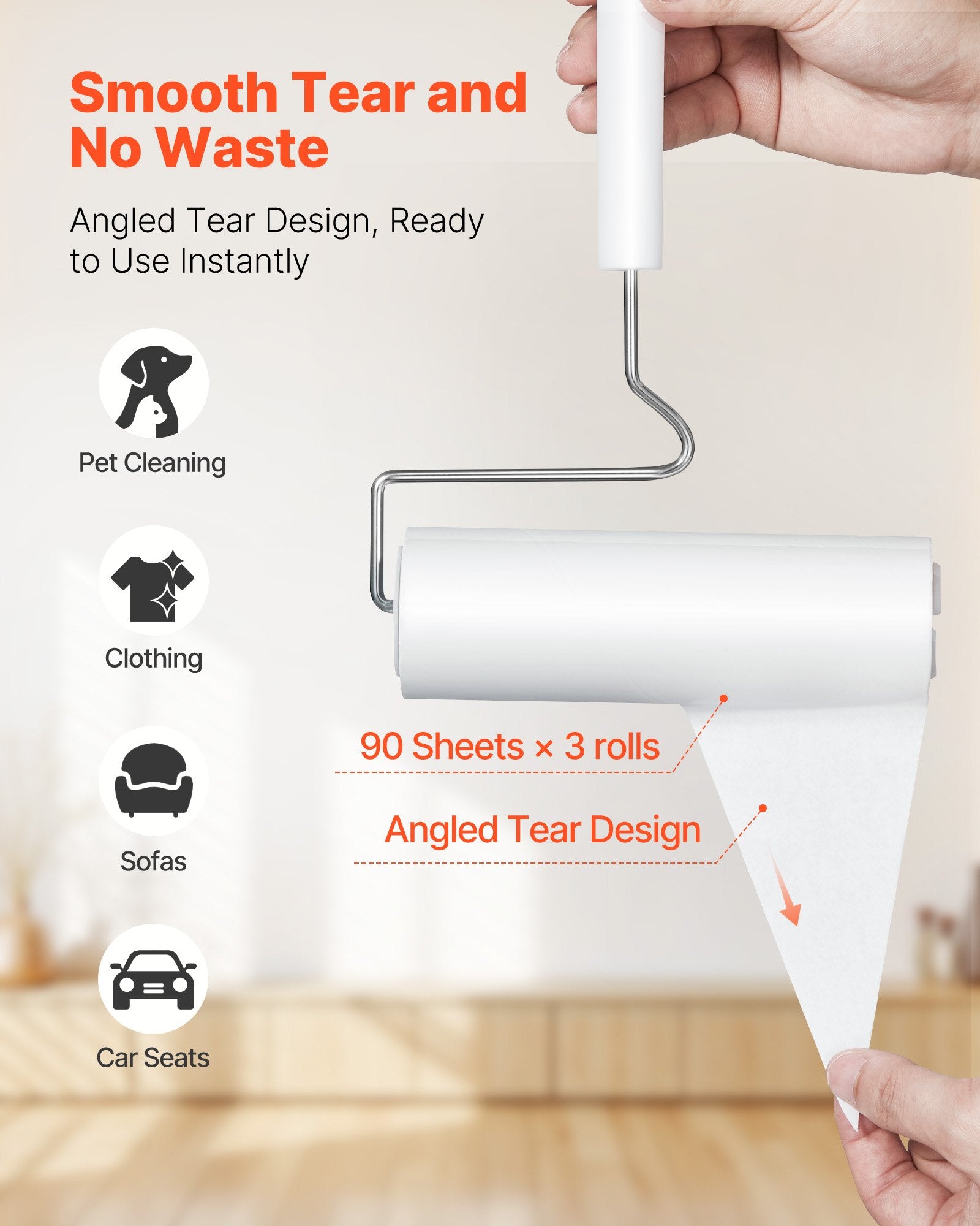 FurFree Extra Sticky Lint Roller for Dog and Cat Hair